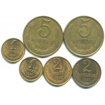 Набор монет СССР (6 шт): 1989-1991.
