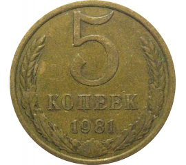 СССР 5 копеек 1981  VF