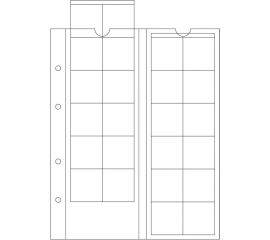 Лист для монет Optima 34, на 24 ячейки. Leuchtturm
