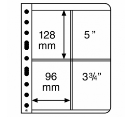 Лист Vario 2VS (черный), на 4 ячейки. Leuchtturm