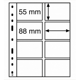 Лист Optima 4VC, на 8 банкнот. Leuchtturm