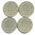 Набор монет СССР (4 шт): 15 копеек 1955-1956.