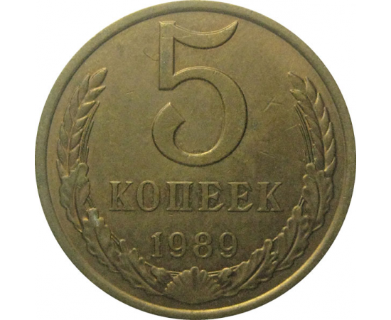 СССР 5 копеек 1989  XF