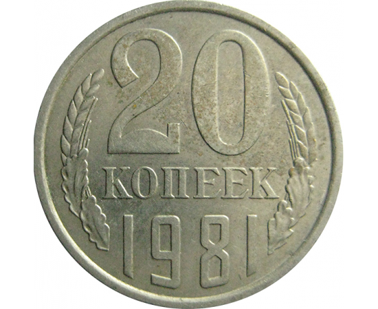 СССР 20 копеек 1981  VF-XF