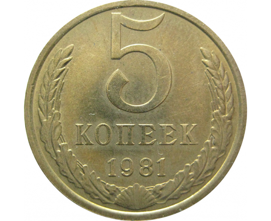 СССР 5 копеек 1981  AU