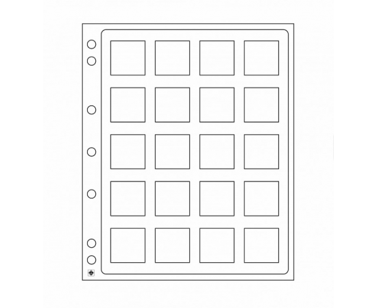 Лист для монет Grande ENCAP QUADRUM Mini. Leuchtturm