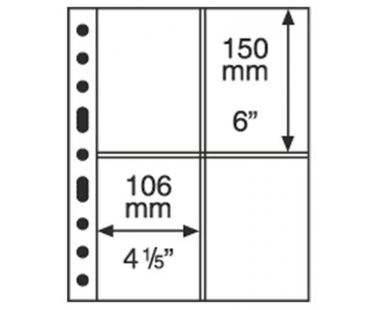 Лист для почтовых открыток Grande 2CT, на 4 открытки. Leuchtturm