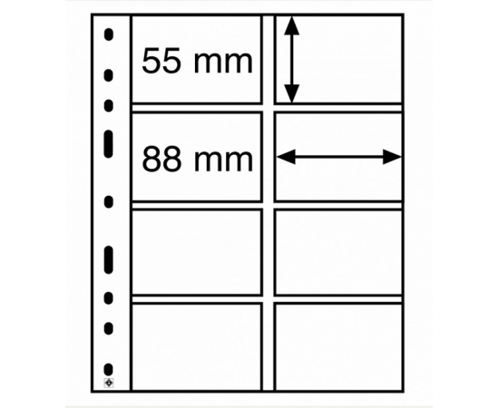 Лист Optima 4VC, на 8 банкнот. Leuchtturm