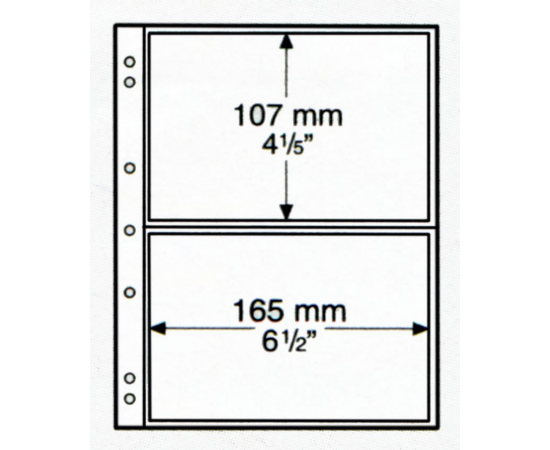Лист NUMIS 2C/5 (прозрачный), на 2 ячейки. Leuchtturm