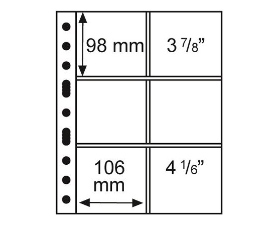 Лист Grande 3/2С (прозрачный), на 6 ячеек. Leuchtturm