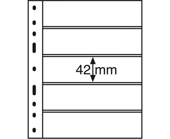 Лист Optima 5С (прозрачный), на 5 ячеек. Leuchtturm