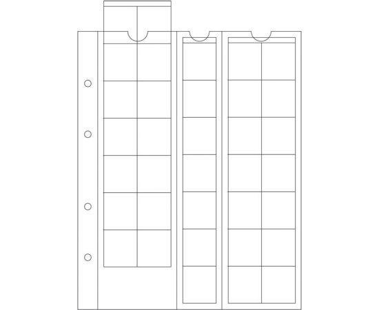 Лист для монет Optima 27, на 35 ячеек. Leuchtturm