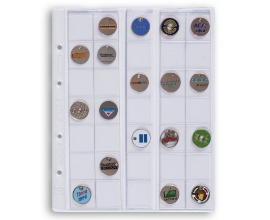 Лист для монет Optima 27, на 35 ячеек. Leuchtturm