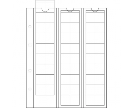 Лист для монет Optima 20, на 54 ячейки. Leuchtturm