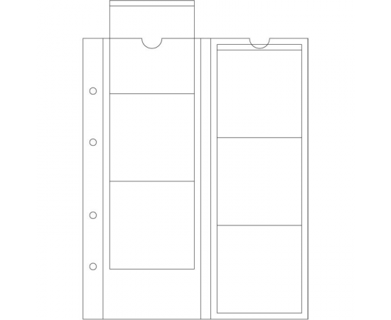 Лист для монет Optima, на 6 ячеек. Leuchtturm
