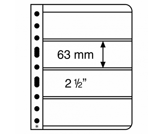 Лист Vario 4S (черный), на 4 ячейки. Leuchtturm
