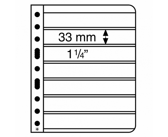 Лист Vario 7S (черный), на 7 ячеек. Leuchtturm