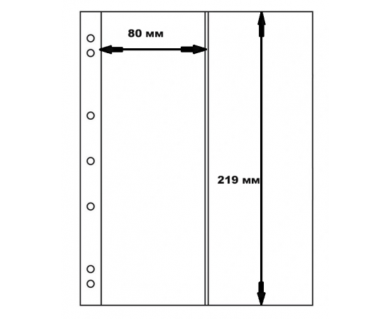 Лист NUMIS NH 2VC (прозрачный), на 2 боны. Leuchtturm