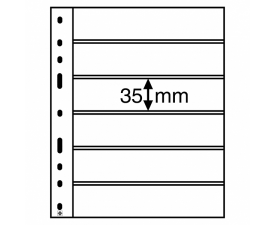 Лист Optima 6S (черный), на 6 ячеек. Leuchtturm