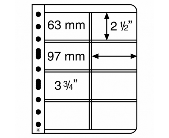 Лист Vario (прозрачный) для телефонных карт, на 8 ячеек. Leuchtturm