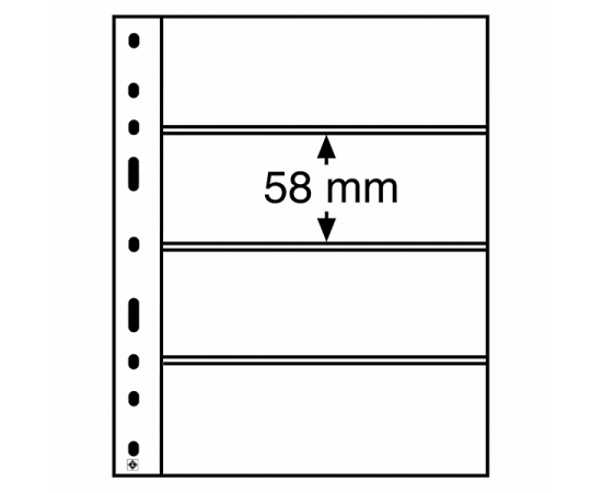 Лист Optima 4S (черный), на 4 ячейки. Leuchtturm