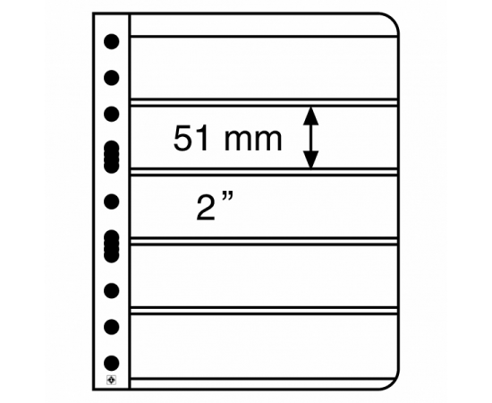 Лист Vario 5С (прозрачный), на 5 ячеек. Leuchtturm