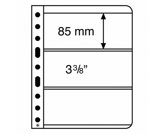 Лист Vario 3S (черный), на 6 ячеек. Leuchtturm