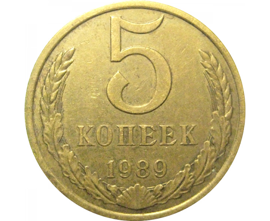 СССР 5 копеек 1989  XF
