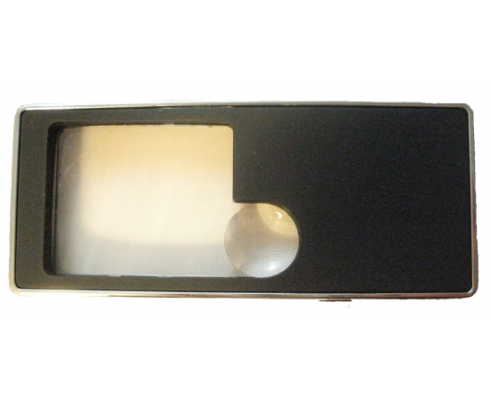 Лупа карманная черная 3/10x с подсветкой + ультрафиолет 5 LED. TH-7007
